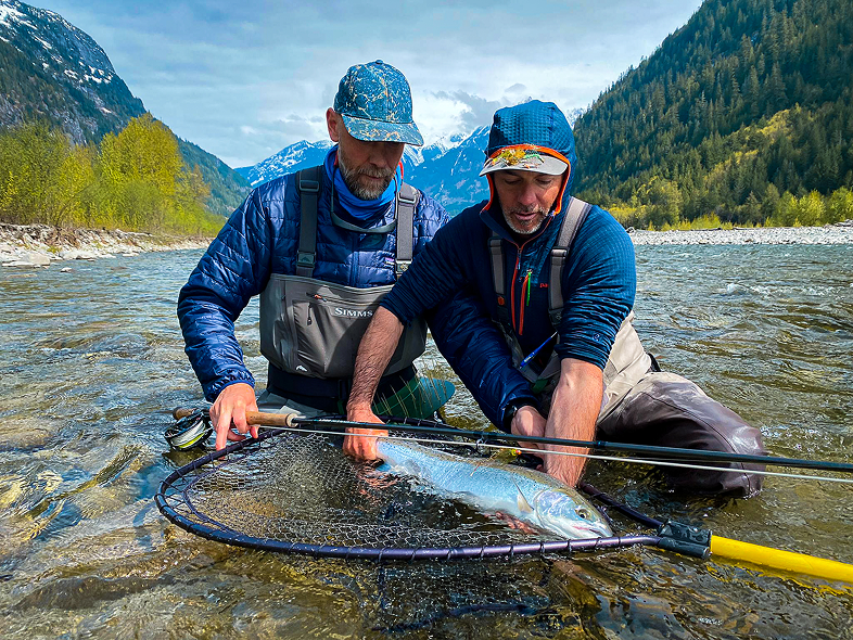Fly fishing on a scenic river